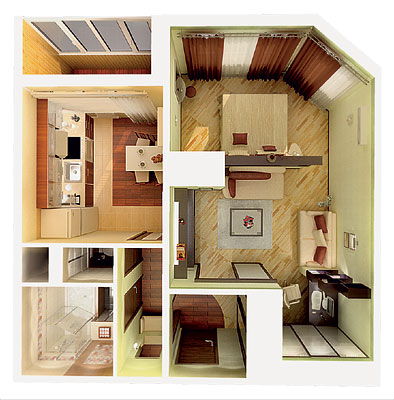 Пять дизайн-проектов квартир в панельном доме серии ИП-46С