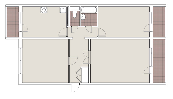 Четыре дизайн-проекта квартир в панельном доме серии П-46М