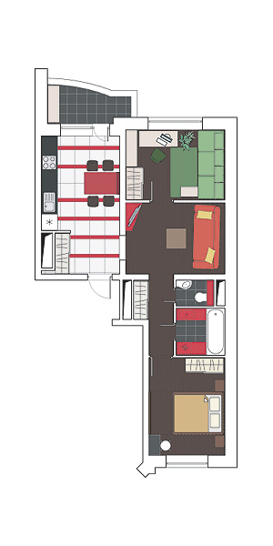Четыре дизайн-проекта квартир в жилом доме серии СПТ 61