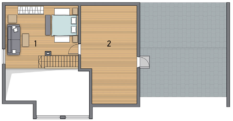 На опушке: интерьер одноэтажного дома из бруса