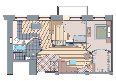 Перепланировка трёхкомнатной квартиры в доме серии II–29