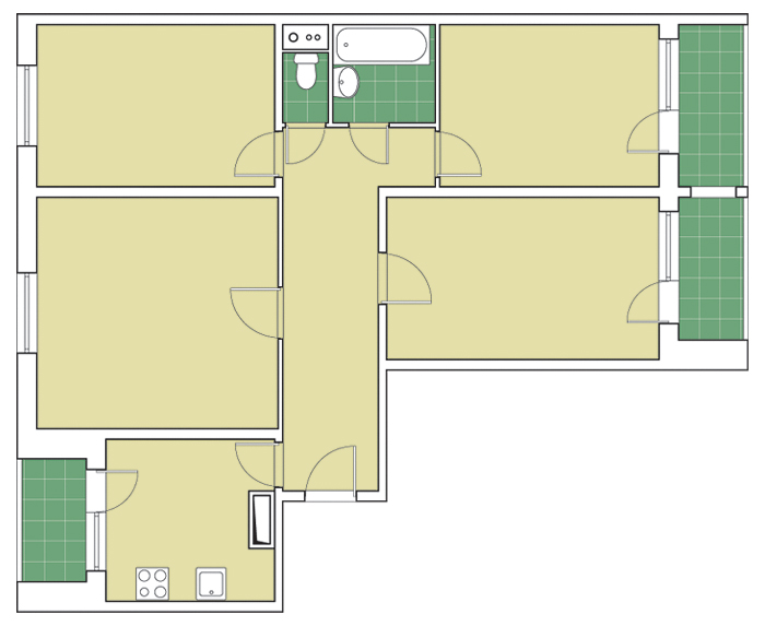 Четыре дизайн-проекта квартир в панельном доме серии П-30