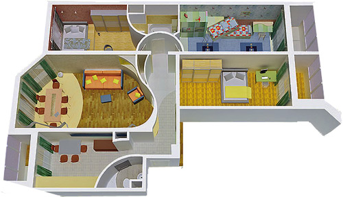 Четыре дизайн-проекта квартир в панельном доме серии П-55М