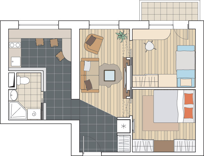 Четыре дизайн-проекта квартир в доме-башне серии И-209А