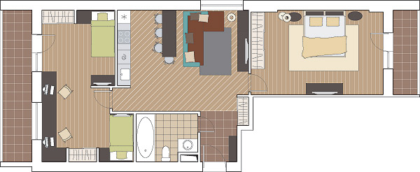 Четыре дизайн-проекта квартир в доме-башне серии И-209А