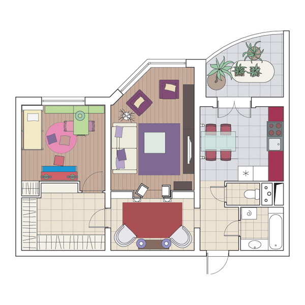 Пять дизайн-проектов квартир в доме серии КОПЭ-М Парус