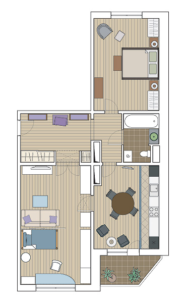 Пять дизайн-проектов квартир в панельном доме серии ТМ-25