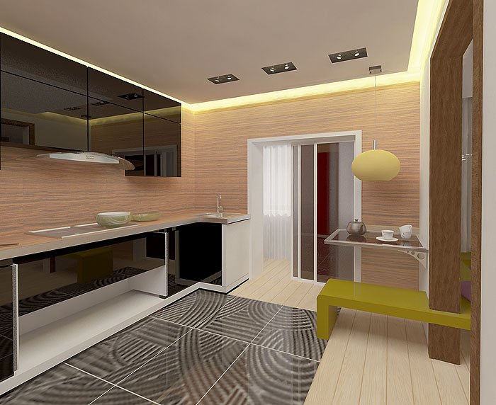 Четыре дизайн-проекта квартир	в панельном доме серии П-3М