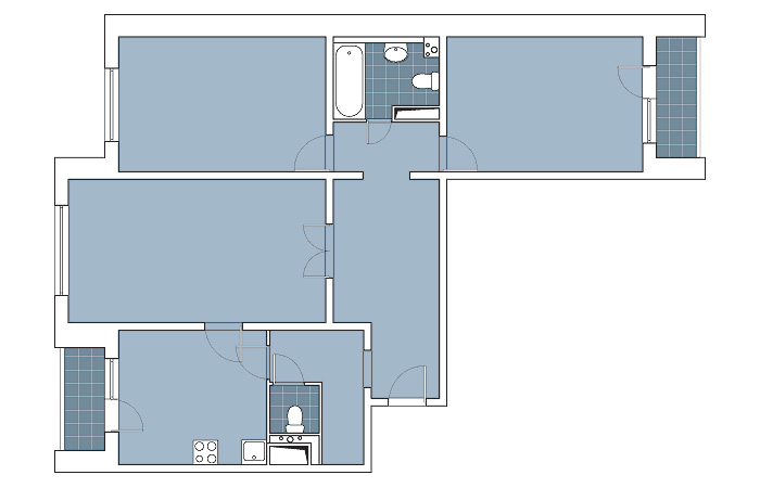 Типовые проекты квартир в доме серии П-44Т