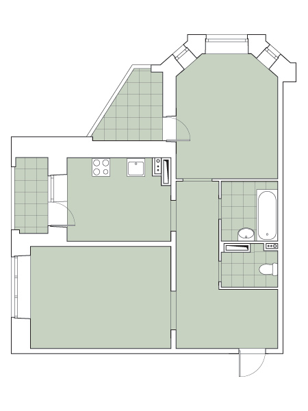 Четыре дизайн-проекта квартир в панельном доме серии И-79-99