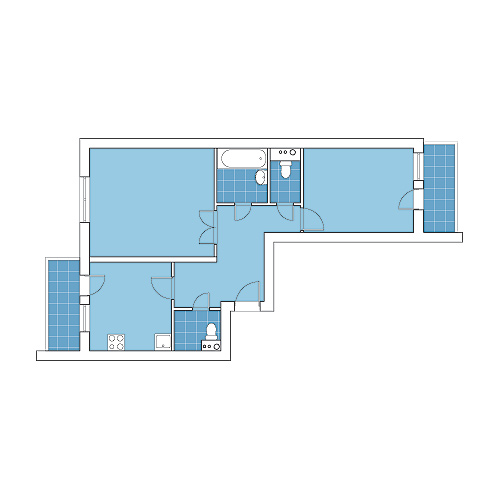 Четыре дизайн-проекта квартир в панельном доме серии ГМС-3  