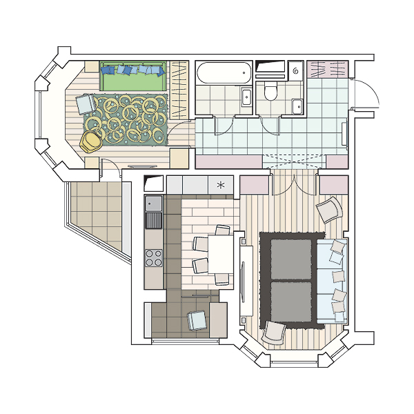 Четыре дизайн-проекта квартир в панельном доме серии И-1724
