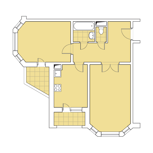 Четыре дизайн-проекта квартир в панельном доме серии И-1724