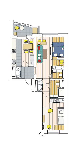 Четыре дизайн-проекта квартир в жилом доме серии СПТ 61