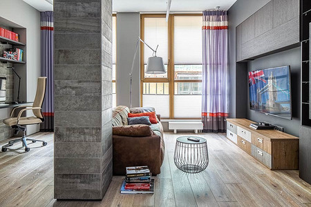 Интерьер небольшой квартиры с «мужским» характером