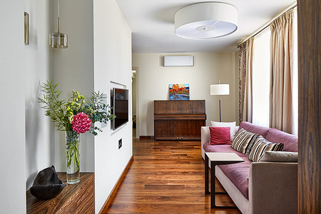 Интерьер квартиры с радиусными стенами