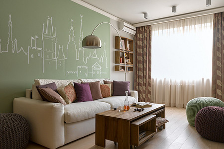 Уютная квартира: светлый интерьер в стиле эко для матери и дочери