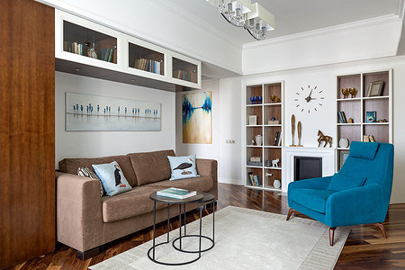 Сочетание жёлтого и голубого: интерьер, объединивший цвета мёда и лазури