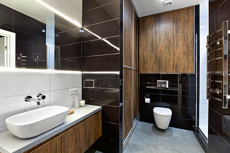 Дизайн совмещённого санузла в стиле минимализм