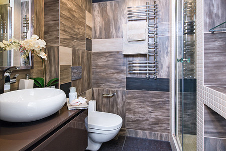 Дизайн маленького санузла в экостиле