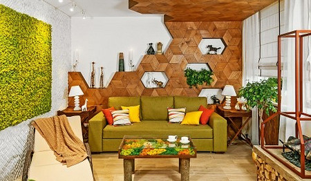 Оазис в гостиной: интерьер комнаты в экостиле