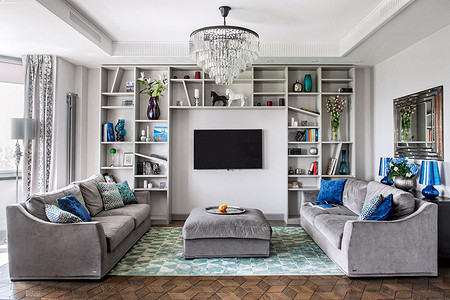 Монохромный интерьер: ар-деко в серых тонах