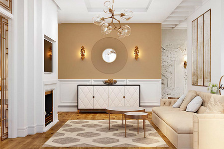 Классический интерьер в пастельных тонах