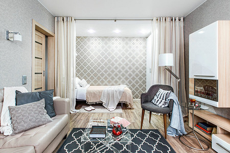 Современный интерьер однокомнатной квартиры