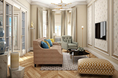 Интерьер в бежевом цвете (фото)