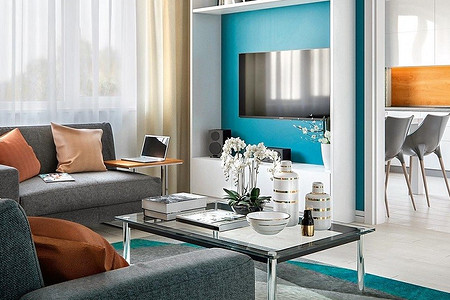 Современный интерьер с элементами минимализма и функционализма