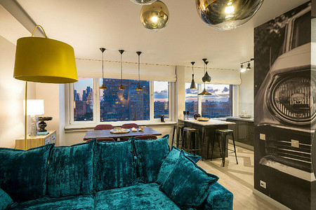 В стиле поп-арт: интерьер квартиры с низкими потолками