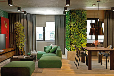 Интерьер в сером цвете: бетон как фон для картин