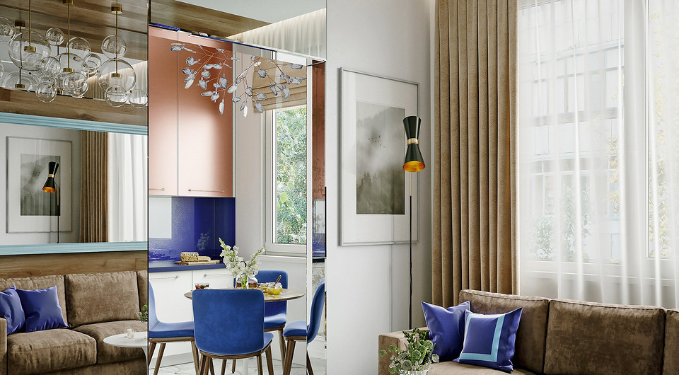 Дизайн-проект: функциональная двушка с гардеробной для молодожёнов