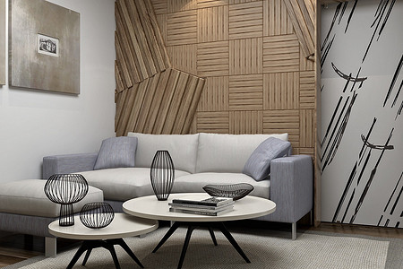 Приём в стиле контемпорари: стены с рельефными панелями