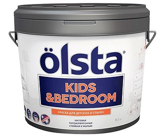 Помимо очевидных преимуществ у краски для детских комнат Ölsta Kids & Bedroom имеются и другие достоинства, например широкие возможности колеровки и разные варианты фасовки — банки объёмо...