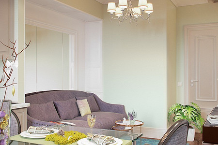 Дизайн-проект: нежная однушка в классическом стиле
