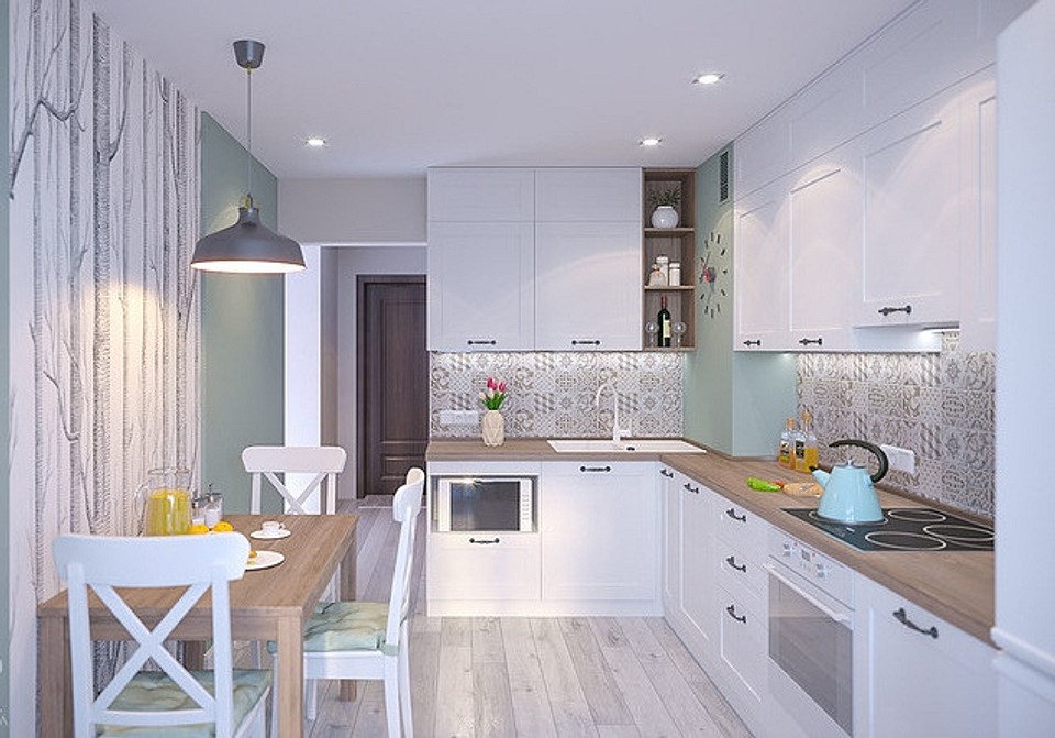 Обои для маленькой кухни: идеи дизайна на фото | ivd.ru