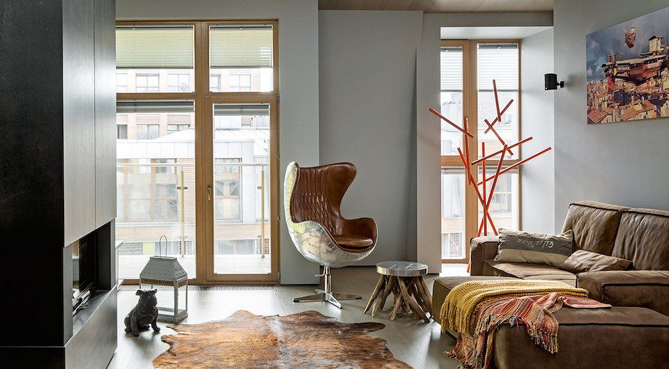 Двухъярусная квартира в стиле индастриал Двухъярусная квартира в стиле индастриал