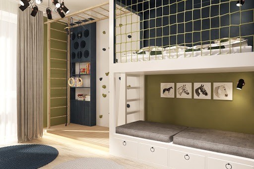 Детская 12 кв. м. — реальные примеры оптимального зонирования и оформления комнаты для детей и взрослых (145 фото)