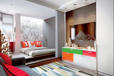 Яркая однушка с молодёжным настроением