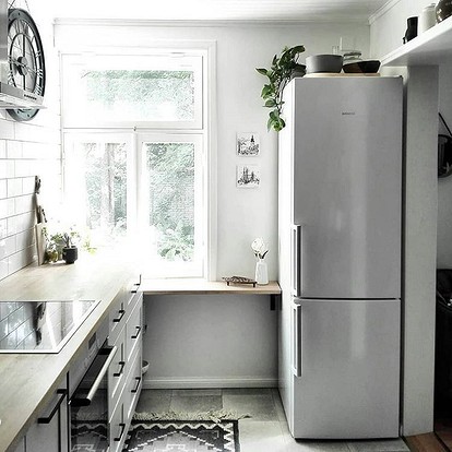 Дизайн Кухни В Хрущевке С Холодильником Фото