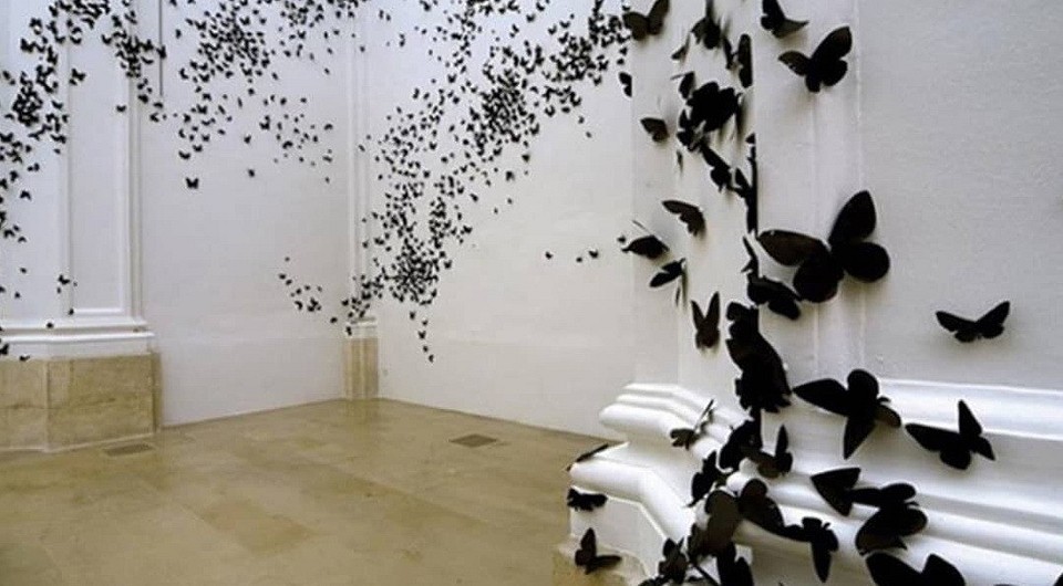 Бабочки в интерьере на стене - 74 фото
