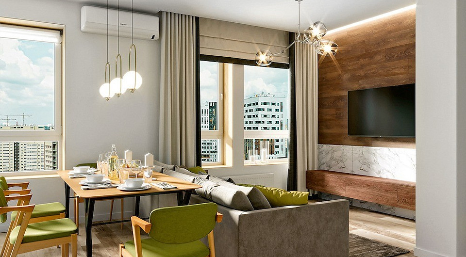 Трёшка для двух семей: продуманный интерьер в современном стиле Трёшка для двух семей: продуманный интерьер в современном стиле