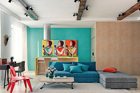 Дизайн-проект: яркая двушка в Челябинске