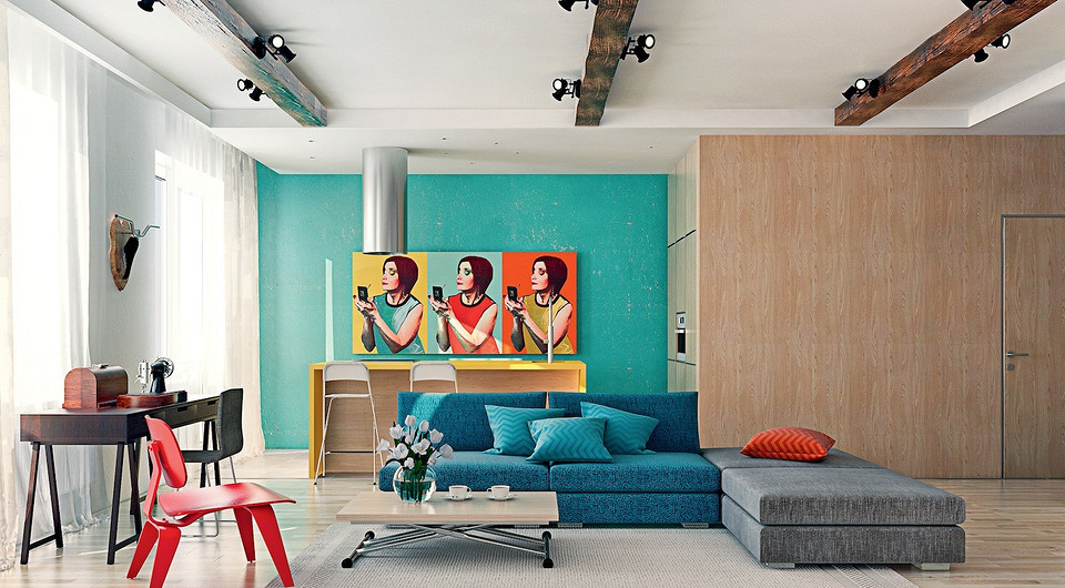 Дизайн-проект: яркая двушка в Челябинске