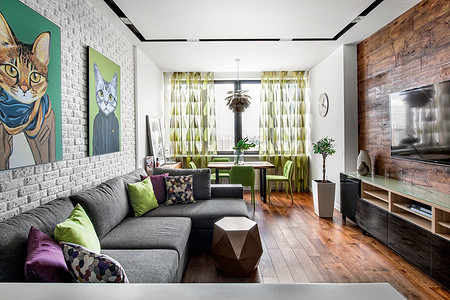 Квартира в стиле эко-лофт: яркий, светлый и свежий интерьер