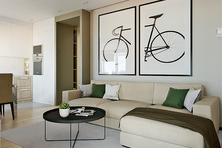 Современный дизайн двушки: светлая квартира для работы и отдыха