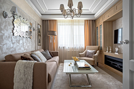 Современная классика в интерьере двухкомнатной хрущёвки