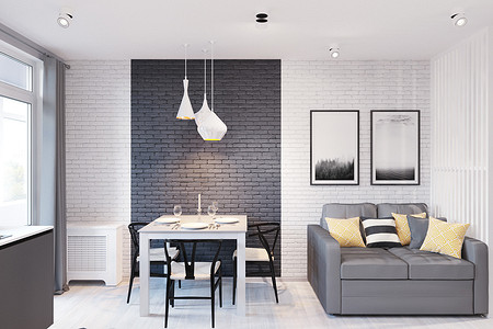 Ахроматическая трешка с желтыми акцентами