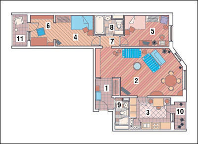 Трехкомнатная квартира в доме серии П55М: Дворянское гнездо в квартире